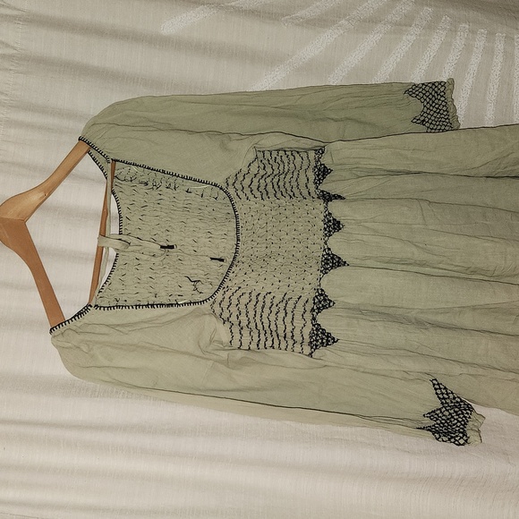 Nwot Free People What a feeling tunic/ dress color sage combo - Picture 10 of 15